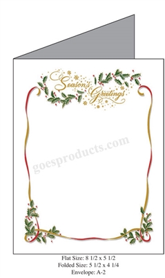 Seasons Greeting with Ribbon Baronial Card