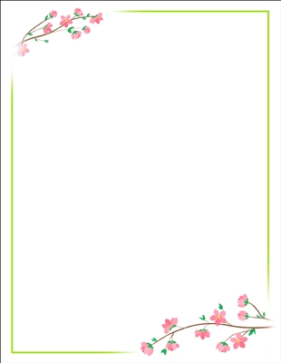 #9703 Letterhead - Cherry Blossoms