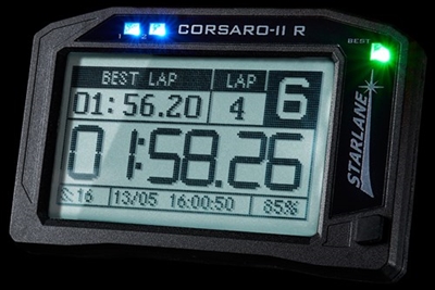 Corsaro GPS Lap timer with data acquisition provide a wealth of accurate information so you can precisely measure your progress on track. Easy to use with preloaded track maps, the software also lets you overlay data onto your videos.