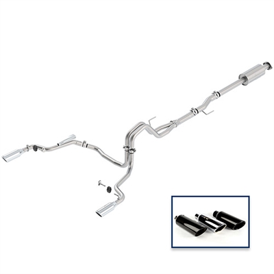 2015-2018 F-150 5.0L CAT-BACK EXTREME EXHAUST SYSTEM - REAR EXIT, CHROME TIPS