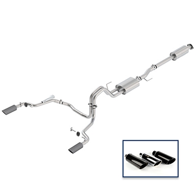 2015-2018 F-150 5.0L CAT-BACK SPORT EXHAUST SYSTEM - REAR EXIT, CARBON FIBER TIPS