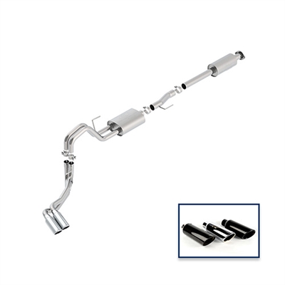 2015-2018 F-150 5.0L CAT-BACK TOURING EXHAUST SYSTEM - SIDE EXIT, CHROME TIPS