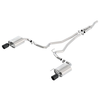 MUSTANG 2.3L ECOBOOST SPORT CAT BACK EXHAUST SYSTEM BLACK CHROME (2015)