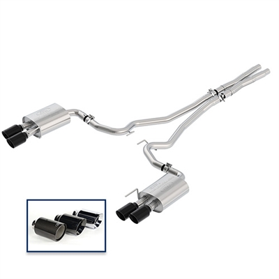 2018 MUSTANG GT 5.0L CAT-BACK TOURING EXHAUST SYSTEM WITH BLACK CHROME TIPS