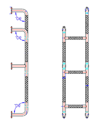 Knurled Satin Stainless Steel 3-Rung Ladder (Right Hand)