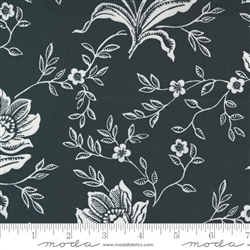 COAL BLACK FLORAL: 108" WIDEBACK