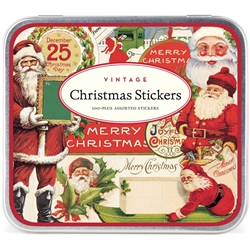 Tin of Vintage Christmas Stickers