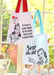 Retro Totebags: Set of 2 Snarky Women Set #1