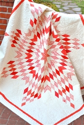 Inspired by a vintage star of Bethlehem this quilt uses a non template, non "y" seam technique for the giant snowflake!
