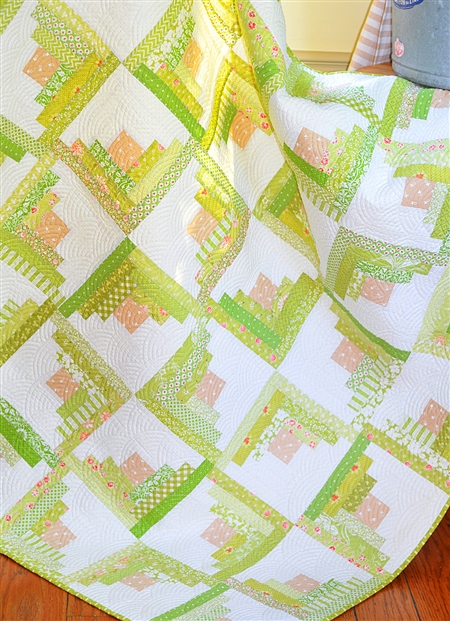 Green Log Cabin SEW ALONG: APQ COVER QUILT-1 Left!