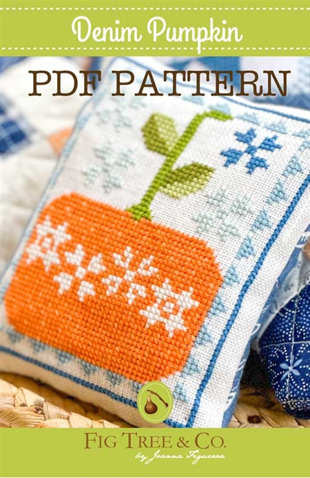 Denim Pumpkin Cross Stitch PDF