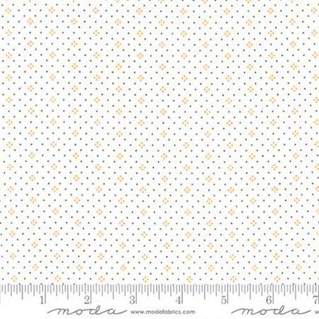 EYELET BASIC: Ivory with Orange/Black