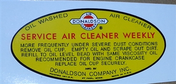 Oil Bath Air Filter Decal