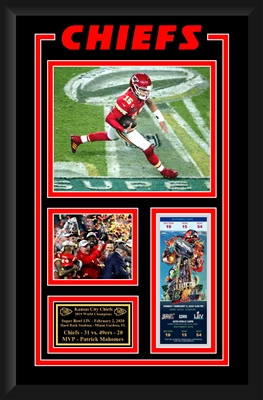 Kansas City Chiefs Limited Edition Super Bowl LIV w/Ticket Collage Framed