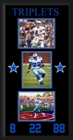 Dallas Cowboys Triplets Custom Collage Framed