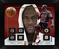 MICHAEL JORDAN REPLICA RINGS 3D SHADOW BOX