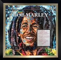 BOB MARLEY LYRICS 3D COLLAGE FRAMED