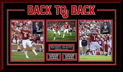 OU Back-to-Back Heismans 3-Pic Collage Framed