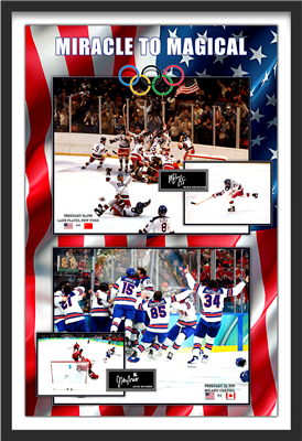 "MIRACLE TO MAGICAL" 3D TEAM USA OLYMPIC HOCKEY GOLD MEDAL SHADOWBOX