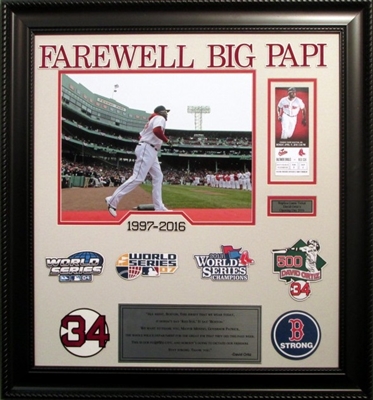 David Ortiz "Farewell Big Papi" 11x14 w/World Series and Red Sox Logos