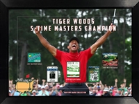 Tiger Woods 3D Masters Badges Collage Framed