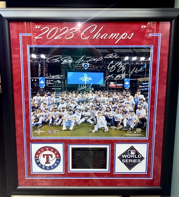 TEXAS RANGERS TEAM-SIGNED LIMITED EDITION 16X20 w/CUSTOM FRAMING