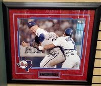 Nolan Ryan, Robin Ventura, Pudge Rodriguez Signed "Fight" 16x20 Frm