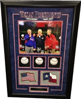 Texas Presidents 3-Ball Shadow Box