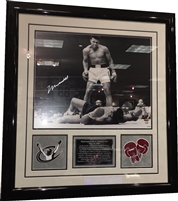 Muhammad Ali Signed 16x20 Standing Over Sonny Liston Framed