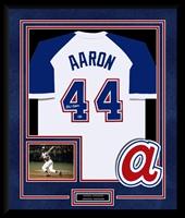 Hank Aaron Signed & Framed Braves Jersey