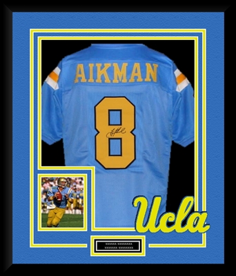 TROY AIKMAN SIGNED & FRAMED UCLA JERSEY