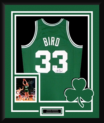 LARRY BIRD SIGNED & FRAMED JERSEY