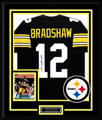 TERRY BRADSHAW STEELERS JERSEY FRAMED