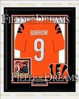 Joe Burrow Signed & Deluxe Framed Bengals Jersey