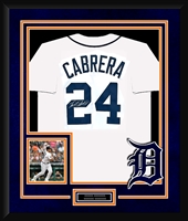 MIGUEL CABRERA SIGNED & FRAMED TIGERS JERSEY