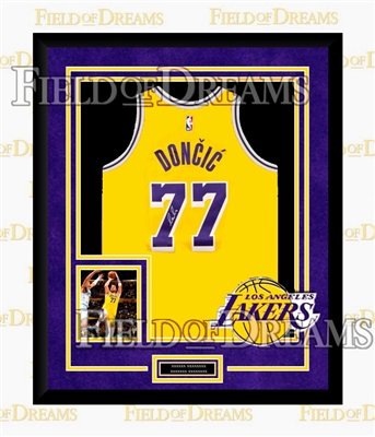 Luka Doncic Signed & Framed Lakers Jersey