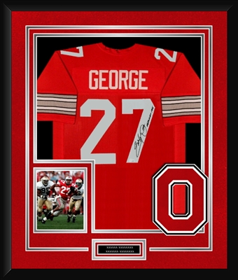 EDDIE GEORGE SIGNED & FRAMED OHIO STATE JERSEY