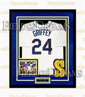 KEN GRIFFEY JR. SIGNED & FRAMED THROWBACK MARINERS JERSEY