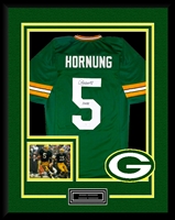 PAUL HORNUNG SIGNED & FRAMED PACKERS JERSEY
