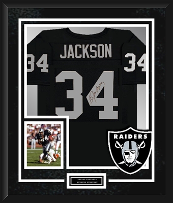 Bo Jackson Raiders Jersey Framed