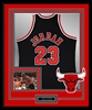 Michael Jordan #23 Signed & Framed Black Bulls Jersey, UDA