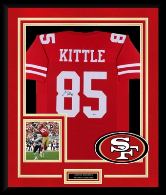 GEORGE KITTLE SIGNED & DELUXE FRAMED JERSEY