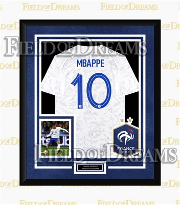 KYLIAN M'BAPPE SIGNED & FRAMED FRANCE JERSEY