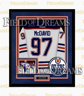 Connor McDavid Oilers Jersey Framed