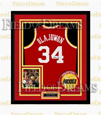 HAKEEM OLAJUWON SIGNED & FRAMED JERSEY