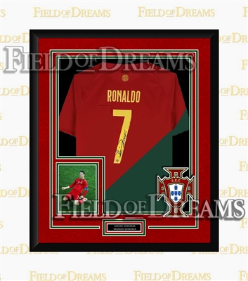 CRISTIANO RONALDO SIGNED & FRAMED PORTUGAL JERSEY