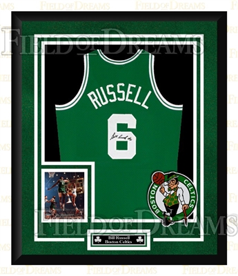 BILL RUSSELL SIGNED & FRAMED JERSEY