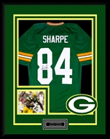 STERLING SHARPE SIGNED & FRAMED JERSEY