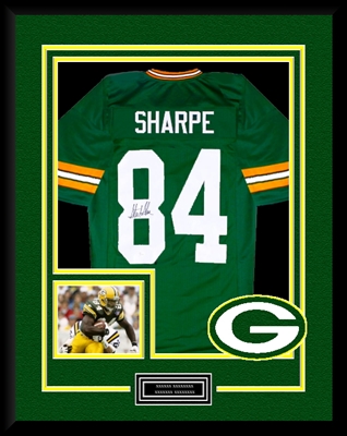 STERLING SHARPE SIGNED & FRAMED JERSEY