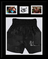 MIKE TYSON SIGNED & FRAMED BOXING TRUNKS